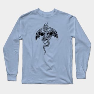 SEEMBO Dragon Playing Guitar Guitarist Musician Music Band Long Sleeve T-Shirt